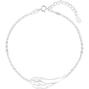 Zilveren armband vleugel met zirkonia - Dames armband - zilveren armband - 16 tot 19 cm