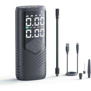 Draadloze Mini Fietspomp met LED-licht en 150PSI - Compacte Luchtcompressor voor Banden