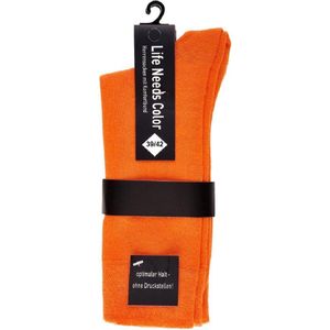 Oranje sokken - colorblock sokken - maat 39 tot 42