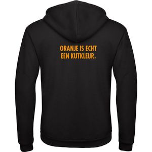 EK Kleding hoodie zwart XL - Oranje is echt een kutkleur - soBAD. | Oranje hoodie dames | Oranje hoodie heren | Oranje sweater | Oranje | EK 2024 | Voetbal | Nederland | Unisex
