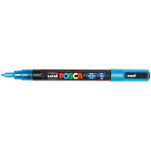 Krijtstift - Chalkmarker - Universele Marker - Uni Posca Marker - 33 Blauw Glitter - PC-3ML - 0,9mm - 1,3mm - 1 stuk