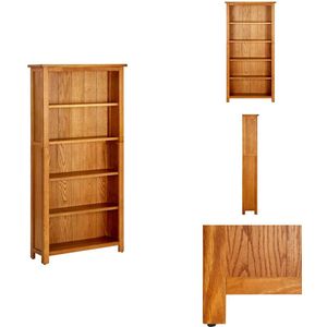 vidaXL Boekenkast - Boekenkasten - Boekenplank - Boekenplanken - Boekenkast met 5 schappen 70x22x140 cm massief eikenhout