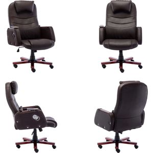 vidaXL Massage kantoorstoel kunstleer bruin - Bureaustoel - Bureaustoelen - Massage Kantoorstoel - Massage Kantoorstoelen