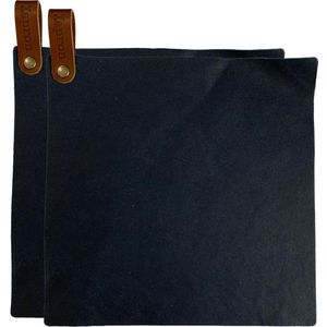 Xapron Leren Pannenlappen Kansas kleur Blauw