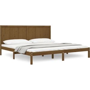 vidaXL - Bedframe - massief - grenenhout - honingbruin - 200x200 - cm