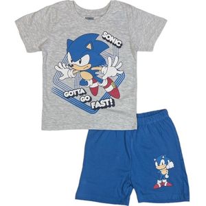 Sonic Gotta Go Fast shortama - Sonic Pyjama - maat 140 - 100% Katoen