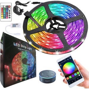 5 Meter Smart Wifi Led Strip Set Incl. App + Handleiding | Instelbare Kleuren Led Strips | Wifi App Makkelijk Bestuurbaar Led Light Strip |+ Afstandsbediening Led Lamp Lights Verlichting