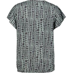 DIDI Dames Blouse Flare in granite green with dots is a row print maat 46