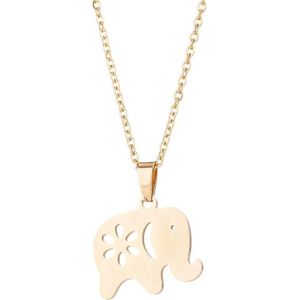 24/7 Jewelry Collection Olifant Ketting - Goudkleurig