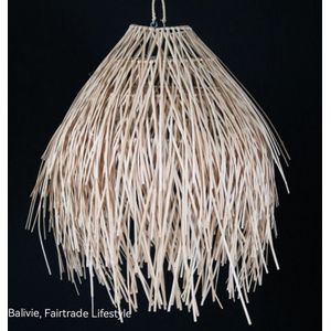 Balivie - Lampenkap - Hangend model - Balinees handgemaakt - Pitriet in laagjes op ijzeren frame - Diameter 50 cm - Hoogte 65 cm