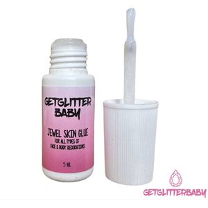 GetGlitterBaby® Huid Lijm voor Glitter Tattoos Set / Gezicht en Lichaam Glitterlijm voor kinderen / Face and Lijm Glitters Tattoo voor Glitter Sjablonen / Glittergel Plak Tattoo Glitter Gel Glue Huidlijm met Kwast