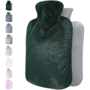 Warmwaterkruik met Zachte Pluche Hoes - 1.8 L Warmwaterkruik voor Pijnverlichting - Perfect Cadeau voor Vrouwen en Kinderen