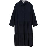 TOM TAILOR - Blousejurk - Navy - A-lijn - Knielengte - Driekwart Mouw