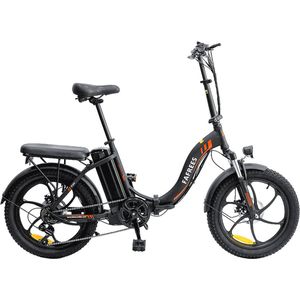 Fafrees F20 Elektrische Fiets 20 Inch Vouwframe E-bike 7 versnellingen met afneembare 15AH Lithium batterij - Zwart