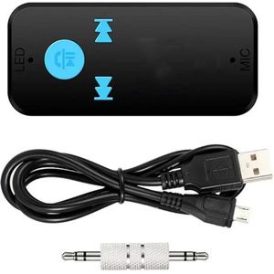 Bluetooth Receiver Aux - Ontvanger - Carkit - Zwart