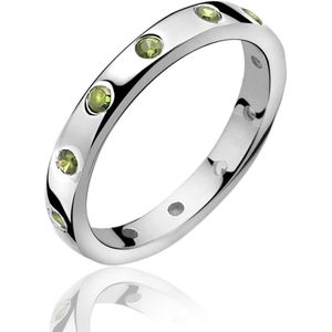 ZINZI zilveren ring groen ZIR308