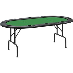 vidaXL - Pokertafel - voor - 10 - spelers - inklapbaar - 207x106x76 - cm - groen