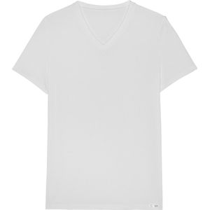 HOM Tencel soft tee-shirt v neck (1-pack) - heren T-shirt V-hals - wit - Maat: XL