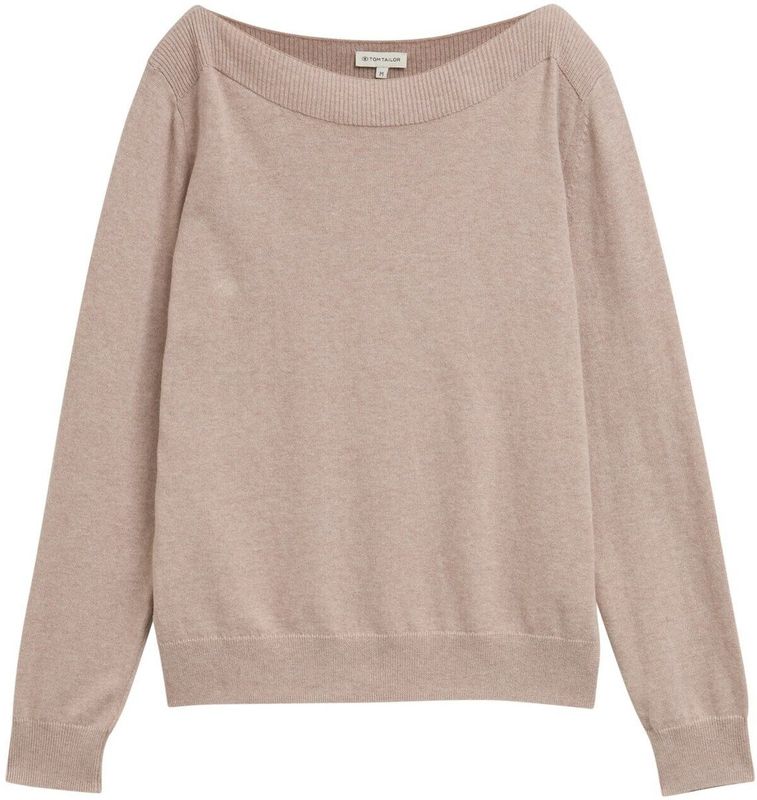 TOM TAILOR - Trui - Taupe - Lange Mouw - Normale Pasvorm