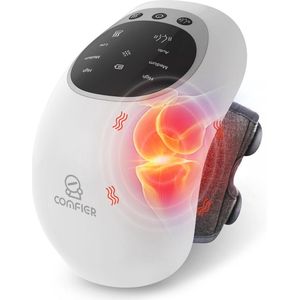 Draadloos Kniemassageapparaat met 3 Instelbare Temperatuur en Rood Licht voor Gewrichtspijnverlichting