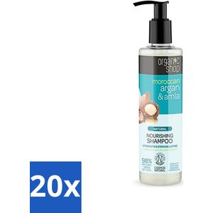 Organic Shop - Natural Nourishing Shampoo - Argan Hair & Amla - Herstellend en Voedend - 280 ml - Bulkverpakking - 20 stuks
