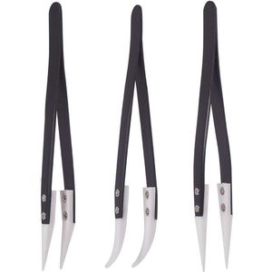 Precisie keramische pincet set - 3 stuks roestvrij staal en antistatisch