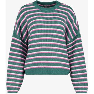 TwoDay dames trui gestreept groen/roze/wit - Maat S