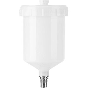 Verf Cup Plastic Beker Lucht Zwaartekracht Verf Pot Draad Connector voor Spuitpistool Tool 600ml Capaciteit: