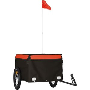 vidaXL-Fietstrailer-45-kg-ijzer-zwart-en-oranje