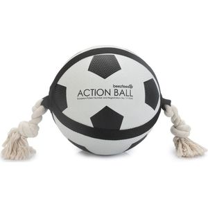 Beeztees Action Voetbal Met Touw - Hondenspeelgoed - 22 cm