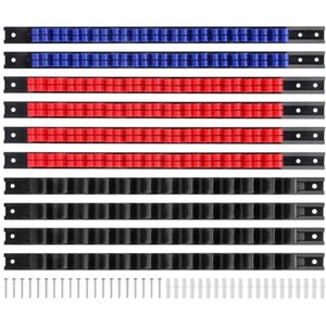 Praktisch gereedschapopslagrek van stevig plastic voor het overzichtelijk en veilig opbergen van schroevendraaiers, sleutels en klein gereedschap