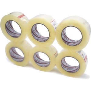 Transparant plakband - 48 mm 200 m - verpakkingstape voor pakketten en verzenddozen - transparant - 6 rollen