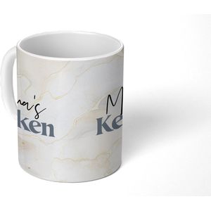 Mok - Koffiemok - Quotes - Marmer - Koken - Mama's keuken - Aanrecht - Mokken - 350 ML - Beker - Koffiemokken - Theemok - Mok met tekst - Vaderdag cadeau - Geschenk - Cadeautje voor hem - Tip - Mannen