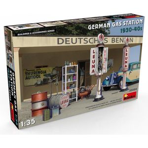 1:35 MiniArt 35598 German gas station 1930-40's Plastic Modelbouwpakket