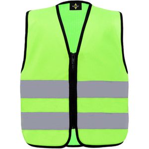 Korntex Kids´ Hi-Vis Safety Vest With Front Zipper Aalborg KX201 - Lime Green - XXS (3/4 years)