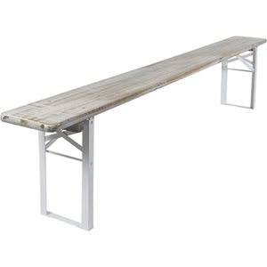 MaximaVida inklapbare picknickbank Berlijn 200 x 25 cm whitewash - FSC hout