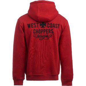 WCC West Coast Choppers Hoodie Motorcycle Co. Zip Hoody Red-3XL