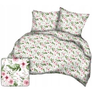 Kora Beddengoed 200x220 Wit Roze Bloemen 100% Katoen
