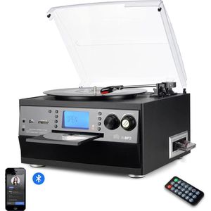 Platenspeler met Cd Speler - Platenspeler met Bluetooth - Cd Speler met Ingebouwde Speakers - Inclusief Afstandsbediening