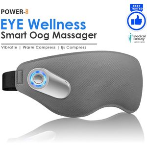 Power-8 Eye Wellness - Oogmassageapparaat - Grijs - Micro Vibwave - Warm en Koud Compress