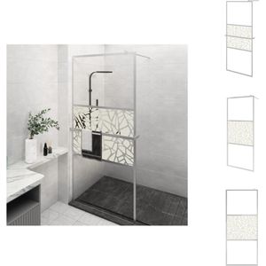 vidaXL Douchewand - Douchewanden - Douchescherm - Douche Deur Bad- En Douchescherm - Inloopdouchewand met schap 100x195 cm ESG-glas aluminium chroom