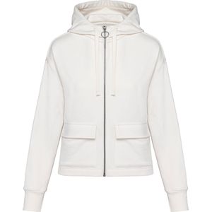 Native Spirit Ecologische damessweater met rits en capuchon French Terry NS409 - Ivory - M