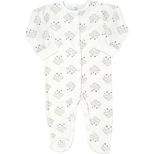 Soft Touch - Baby - Slaappakje - Pyjama - Boxpak - Clouds & Stars - 100% katoen - Wit/Grijs - Maat 0-3 mnd - 62