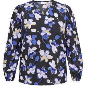 ONLY CARMAKOMA CARASTER LIFE V-NECK TOP AOP BF Dames Top - Maat 46