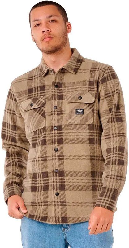 Rip Curl Fun Times Polar Fleece Overhemd Met Lange Mouwen Bruin M Man