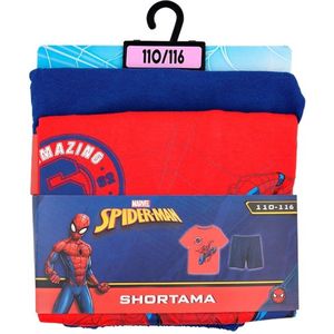 Spiderman - shortama - pyjama - pyjamaset - rood - zwart - maat 92