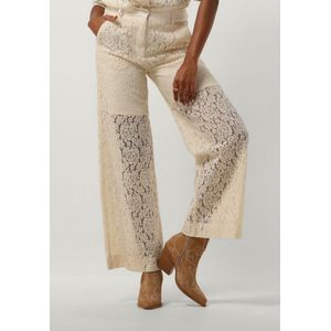 Lollys Laundry - Sheilall Pants - Broek - Ecru - Wijde Pasvorm