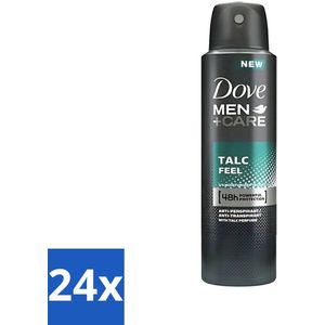 Dove - Deodorant - Men Care Talc Feel - Zachte en verzorgende bescherming - 150 ml - Voordeelverpakking - 24 stuks