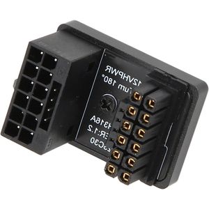 Provento - 180 Graden Hoek PCIe-Connector 16P Mannelijk naar Vrouwelijk 12V 600W Grafische Kaartadapter voor Desktop - Zwart