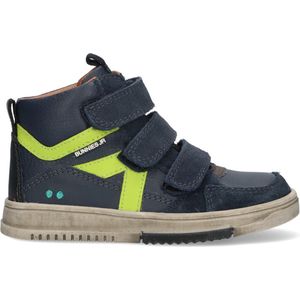 BunniesJR 223833-520 Jongens Hoge Sneakers - Blauw/Geel - Leer - Klittenband